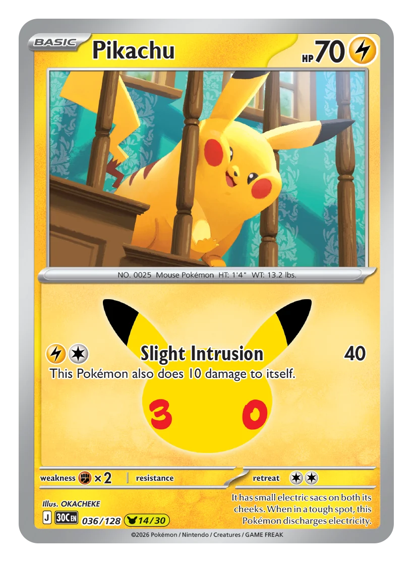 Pikachu 30th Celebration karta 036